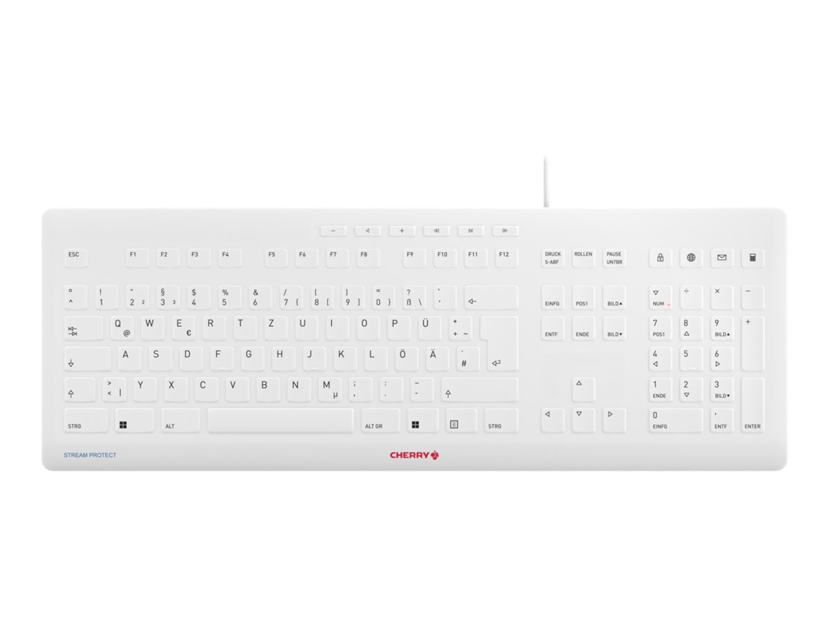 CHERRY STREAM - Tastatur - USB - Deutsch - Tastenschalter: CHERRY SX - White Gray