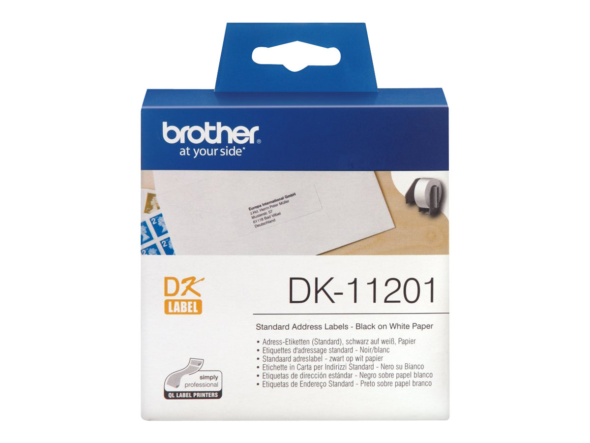 Brother DK-11201 - Schwarz auf Weiss - 29 x 90 mm 400 Etikett(en) (1 Rolle(n) x 400) Adressetiketten - fr Brother QL-1050, 1060