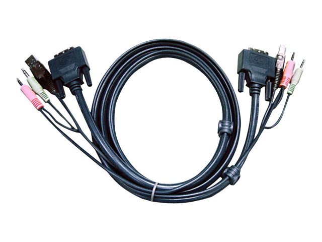 ATEN 2L-7D03UD - Video- / USB- / Audio-Kabel - USB, mini-phone stereo 3.5 mm, DVI-D (M) zu USB, mini-phone stereo 3.5 mm, DVI-D 