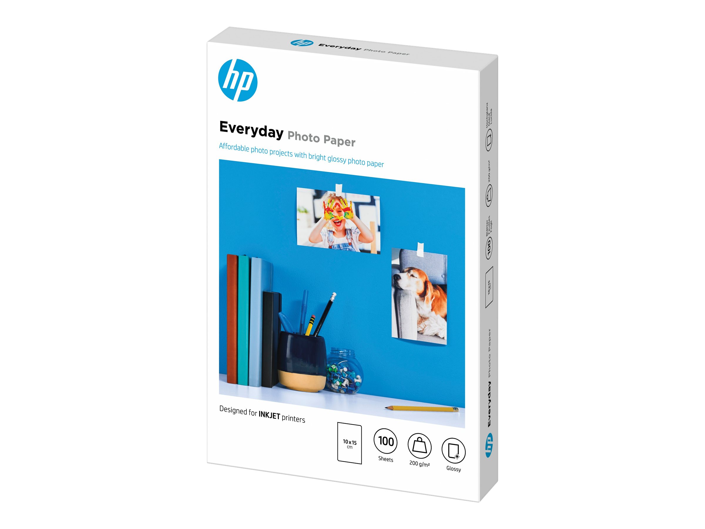 HP Everyday Photo Paper - Glnzend - 8 mil - 100 x 150 mm - 200 g/m - 100 Blatt Fotopapier