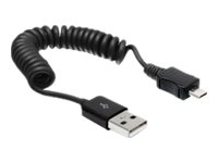 Delock - USB-Kabel - USB (M) zu Micro-USB Typ B (M) - 60 cm - gewickelt - Schwarz