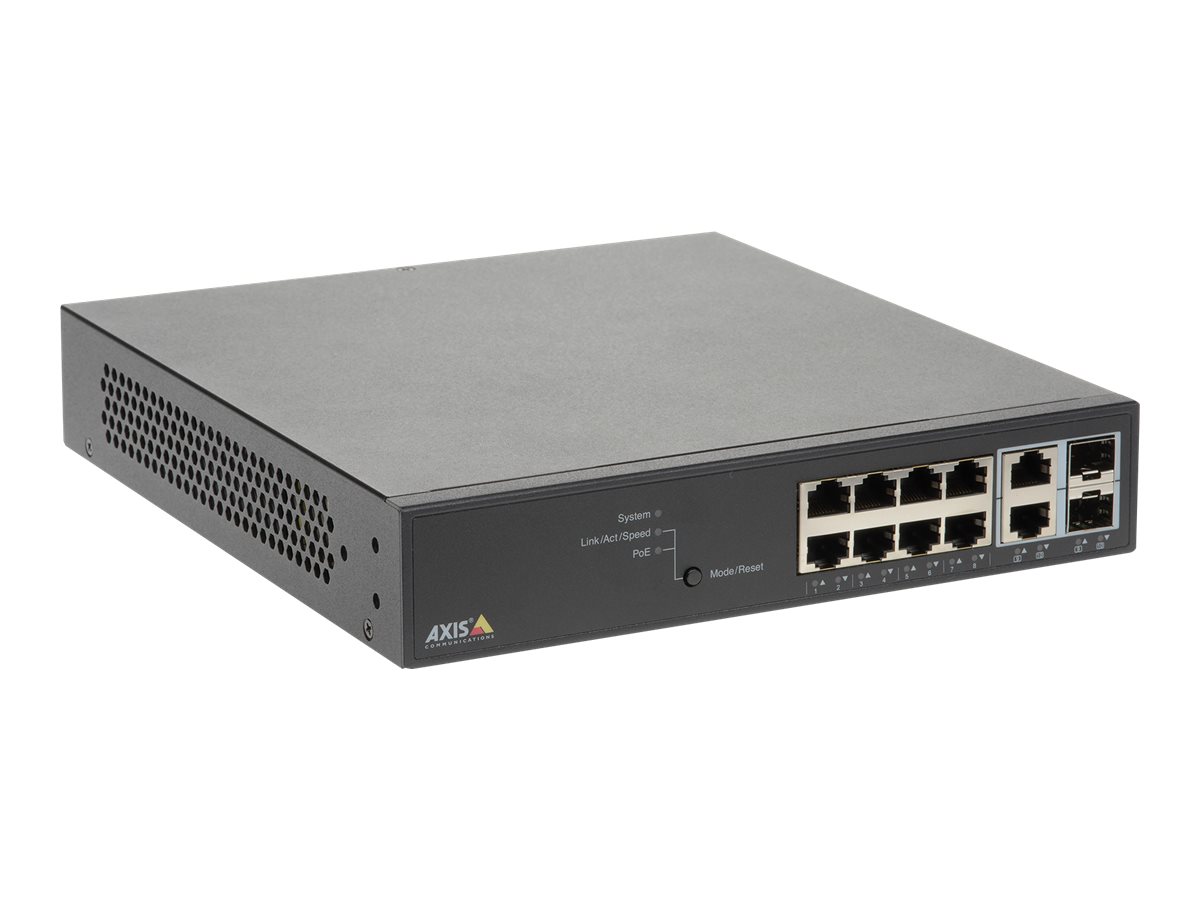 Axis T8508 PoE+ Network Switch - Switch - managed - 8 x 10/100/1000 (PoE+) + 2 x Combo Gigabit SFP (Uplink) - Desktop, an Rack m
