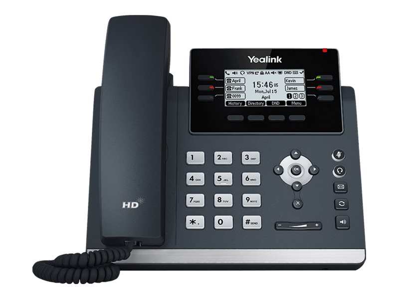 Yealink SIP-T42U - VoIP-Telefon mit Rufnummernanzeige - fünfwegig Anruffunktion - SIP, SIP v2, SRTP - 12 Leitungen - Classic Gra