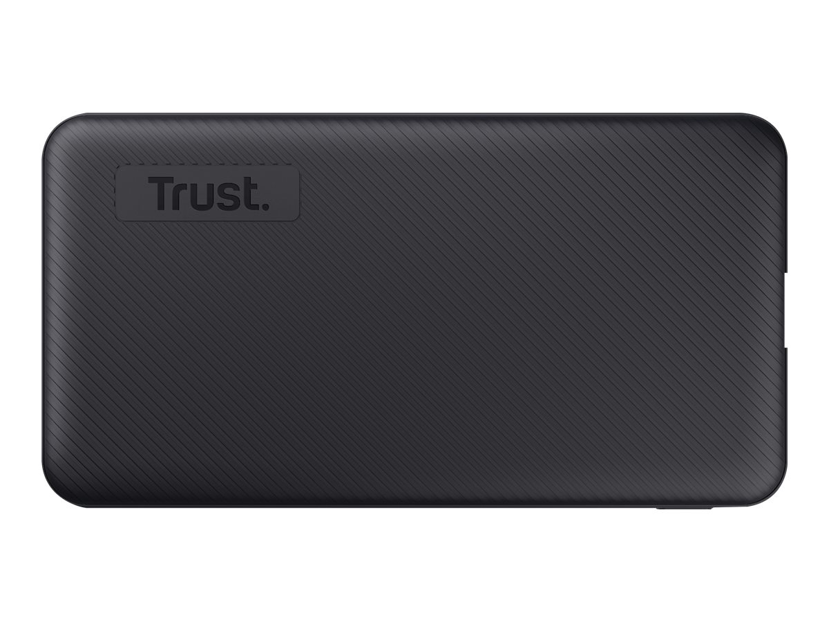 Trust Primo - Powerbank - 5000 mAh - 15 Watt - 3 A (Micro-USB Type B, USB-C) - Schwarz