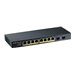 Zyxel GS1100-10HP - Switch - unmanaged - 8 x 10/100/1000 (PoE+) + 2 x Gigabit SFP - Desktop, wandmontierbar - PoE+ (130 W)
