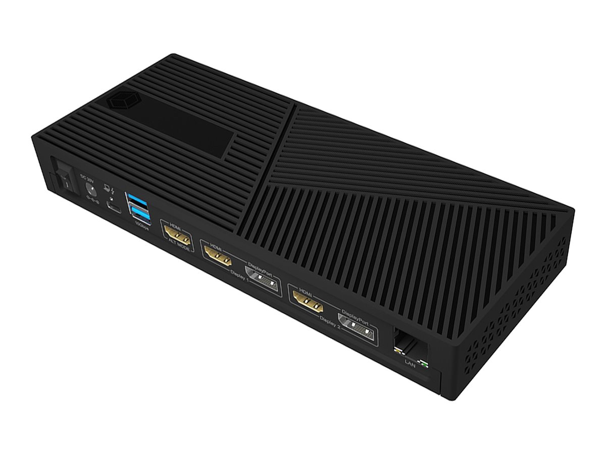 ICY BOX IB-DK2246AC - Dockingstation - fr Notebook - USB-C 3.2 Gen 2 / Thunderbolt 3 / Thunderbolt 4 - 3 x HDMI, 2 x DP - 1GbE