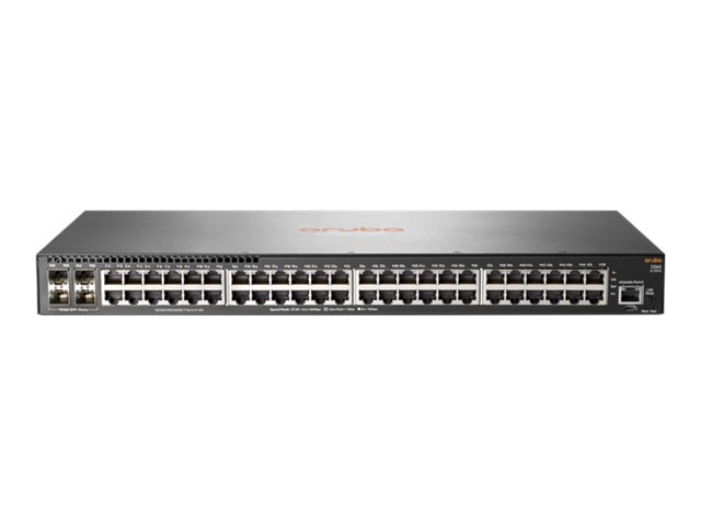 HPE Aruba 2540 48G 4SFP+ - Switch - managed - 48 x 10/100/1000 + 4 x 10 Gigabit Ethernet / 1 Gigabit Ethernet SFP+ - Desktop, an