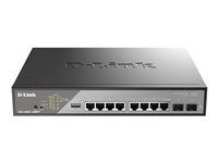 D-Link DSS 200G-10MPP - Switch - managed - 8 x 10/100/1000 (PoE) + 2 x Gigabit SFP - an Rack montierbar - PoE (242 W)