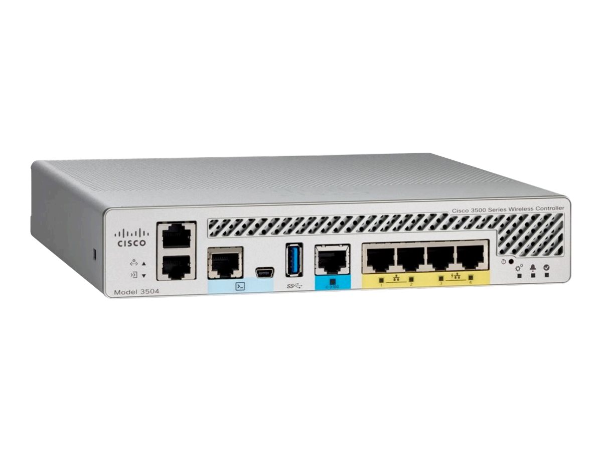 Cisco Wireless Controller 3504 - Netzwerk-Verwaltungsgert - 4 Anschlsse - PPP, 10GbE - Wi-Fi 5 - wiederhergestellt