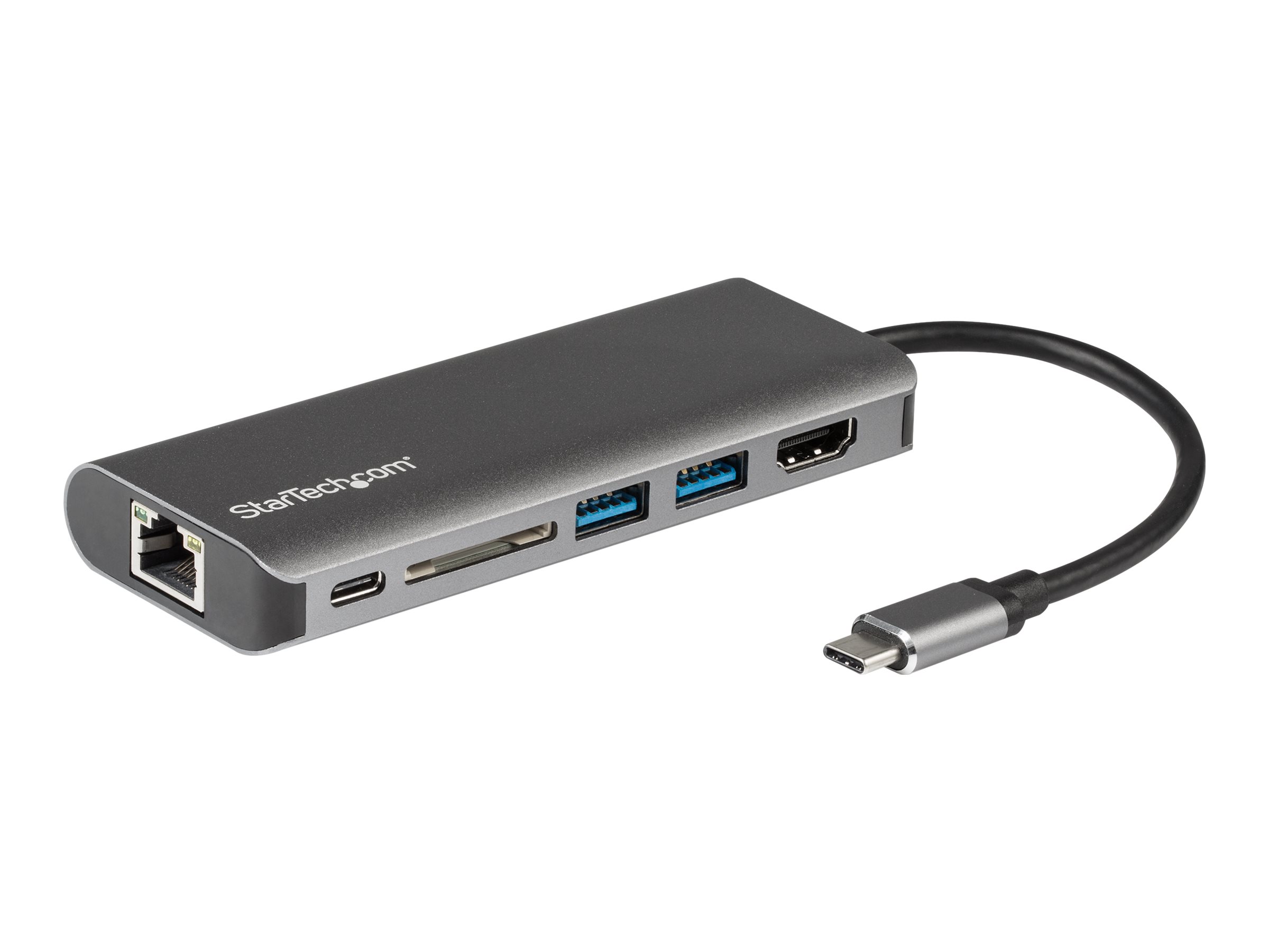 StarTech.com USB-C Multiport Adapter - 2x USB 3.0 / HDMI / SD / Gigabit Ethernet - mit Stromversorgung (USB PD) - USB C Dock - N