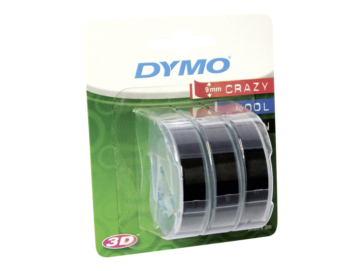 DYMO - Selbstklebend - Schwarz - Rolle (0,9 cm x 3 m) 3 Rolle(n) Blisterverpackung - 3D-Prgeband - fr DYMO Junior embosser