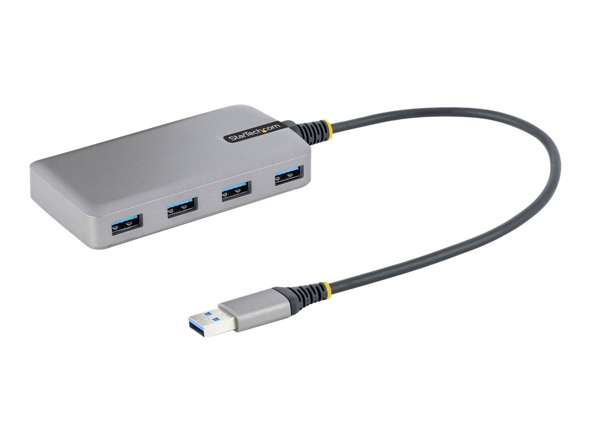 StarTech.com 4-Port USB Hub, USB 3.0 5Gbps, Bus Powered, USB-A to 4x USB-A Hub with Optional Auxiliary Power Input, Portable Des