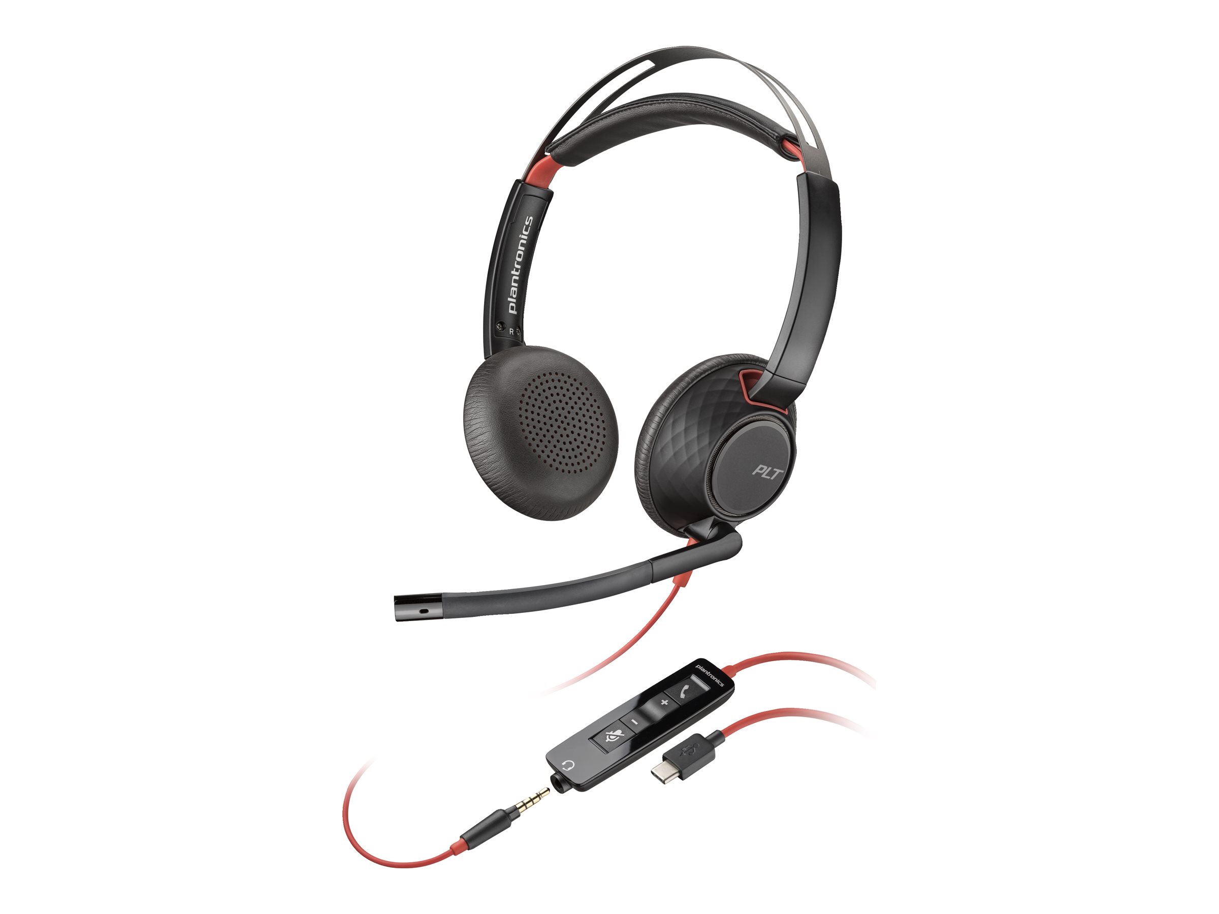 Poly Blackwire 5220 - Headset - On-Ear - kabelgebunden - 3,5 mm Stecker, USB-C - Schwarz