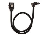 CORSAIR Premium Sleeved - SATA-Kabel - Serial ATA 150/300/600 - SATA (M) gerade, verriegelt zu SATA (M) rechtwinklig - 30 cm - S