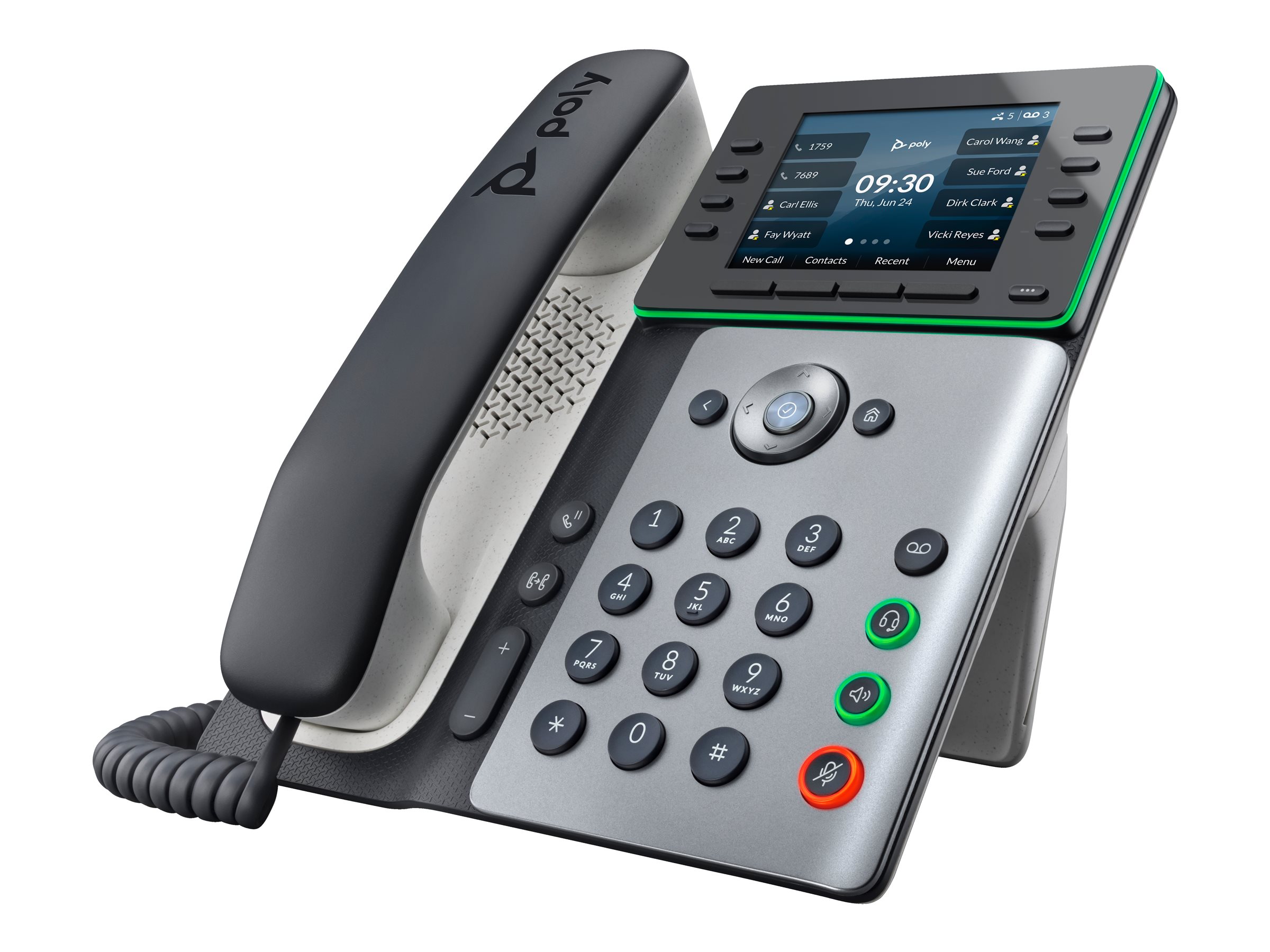 Poly Edge E300 - VoIP-Telefon mit Rufnummernanzeige/Anklopffunktion - dreiweg Anruffunktion - SIP, SDP