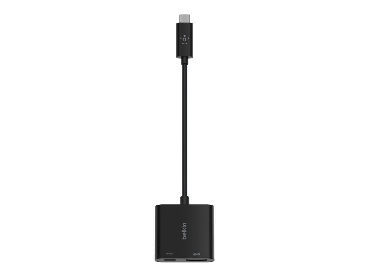 Belkin USB-C to HDMI + Charge Adapter - Videoadapter - USB-C männlich zu HDMI, USB-C (nur Spannung) weiblich - Schwarz - 4K Unte