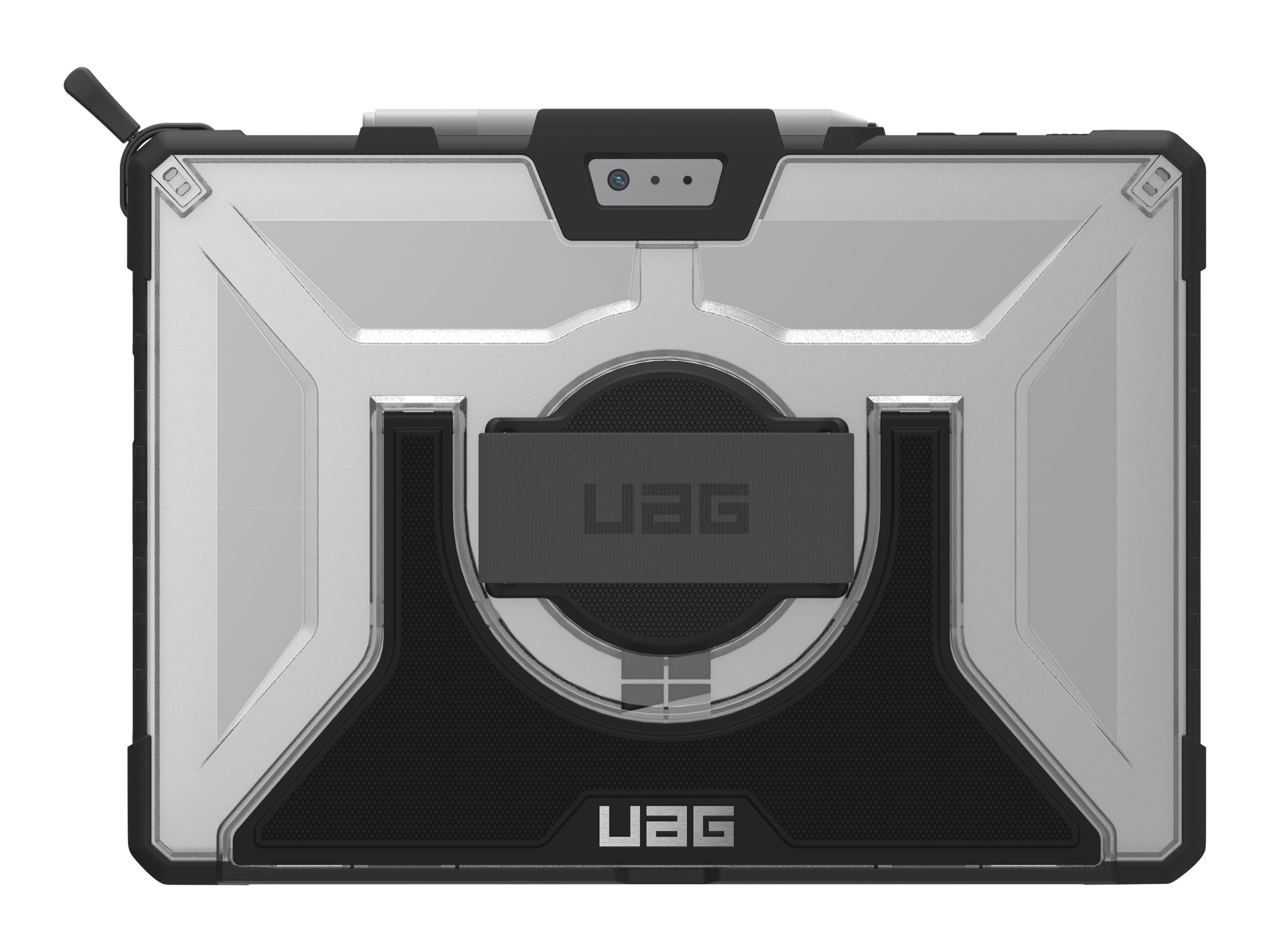 UAG Rugged Case for Surface Pro 7+/7/6/5/4 w/ Handstrap - Plasma Ice - Hintere Abdeckung für Tablet - widerstandsfähig - Schwarz