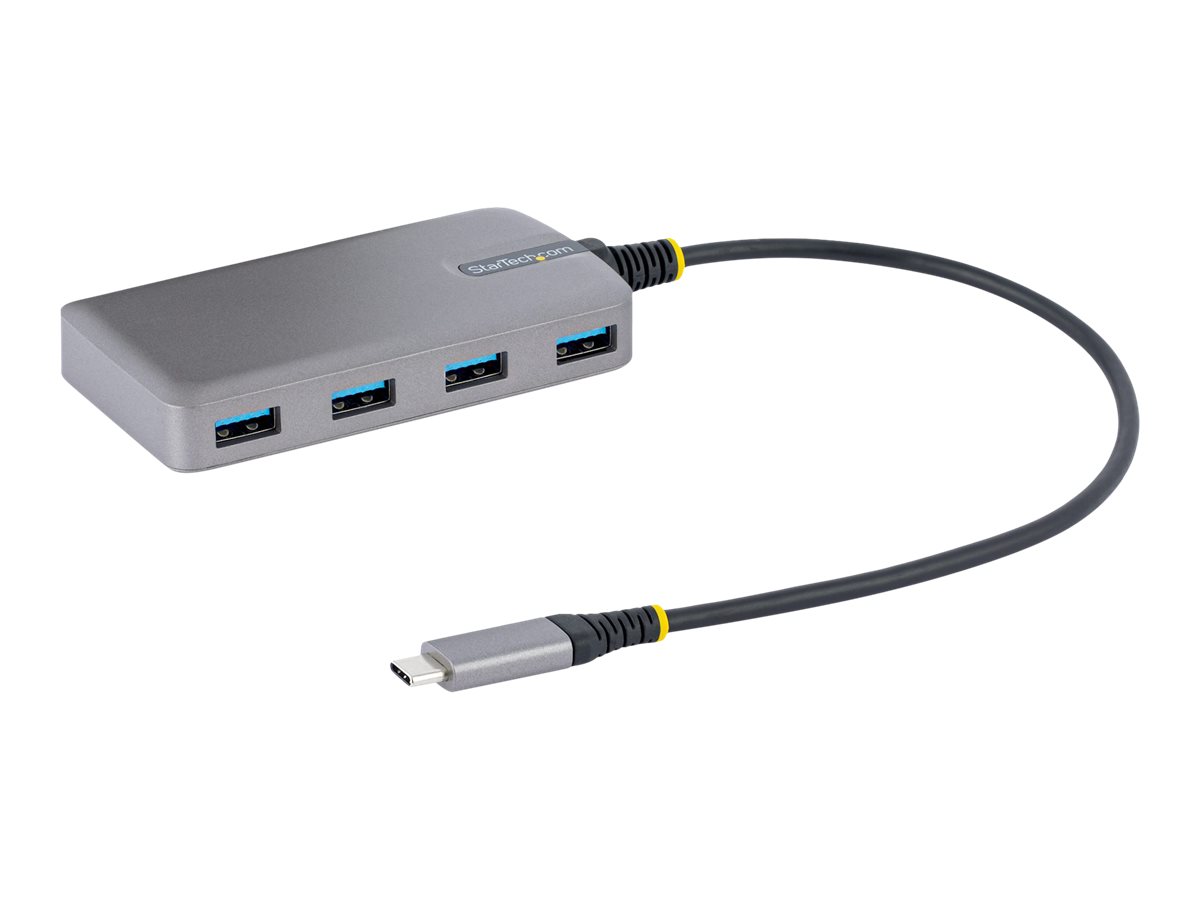 StarTech.com 4-Port USB-C Hub, USB 3.0 5Gbps, Bus Powered, USB Type-C to 4x USB-A Hub with Optional Auxiliary Power Input, Porta