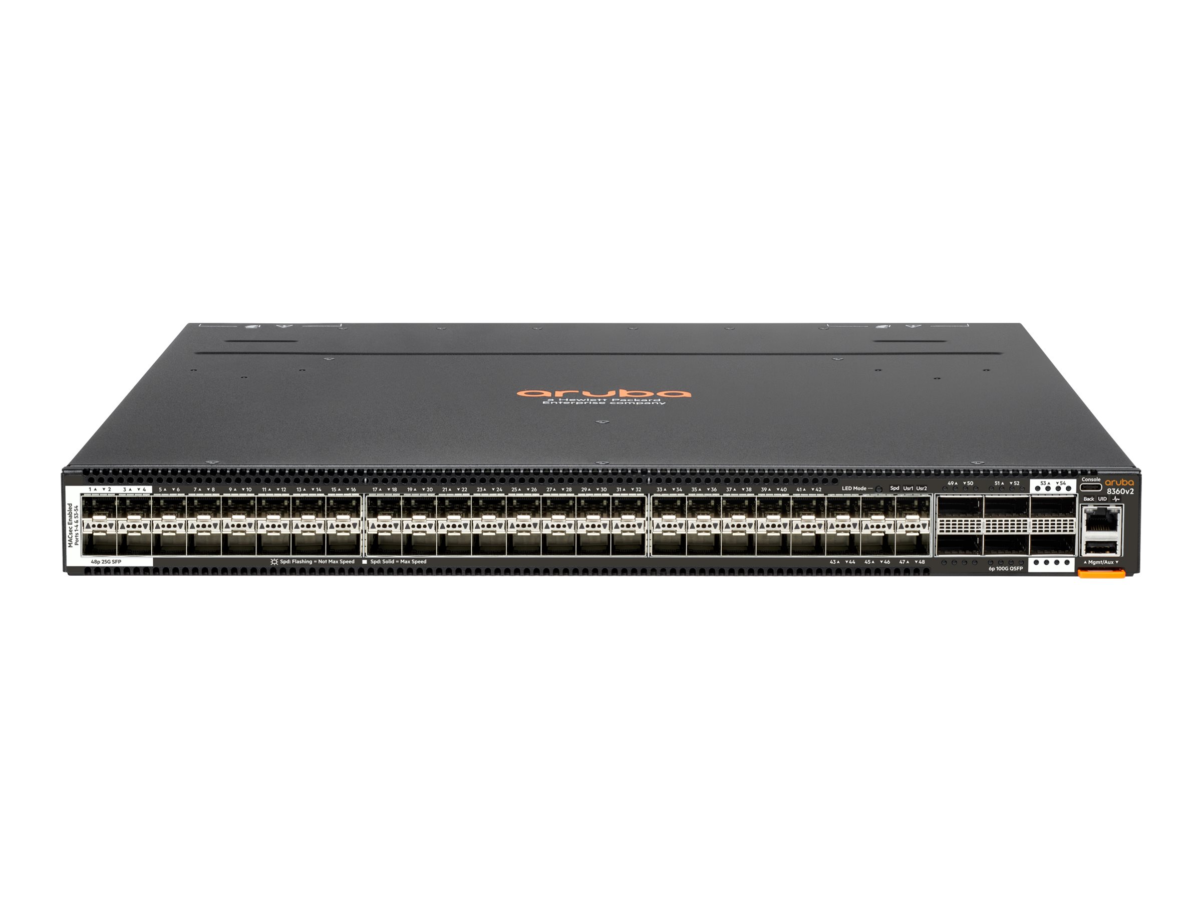 HPE Aruba CX 8360-48Y6C v2 - Switch - L3 - managed - 44 x 1/10/25 Gigabit SFP / SFP+ / SFP28 + 4 x 10 Gigabit / 25 Gigabit SFP+ 