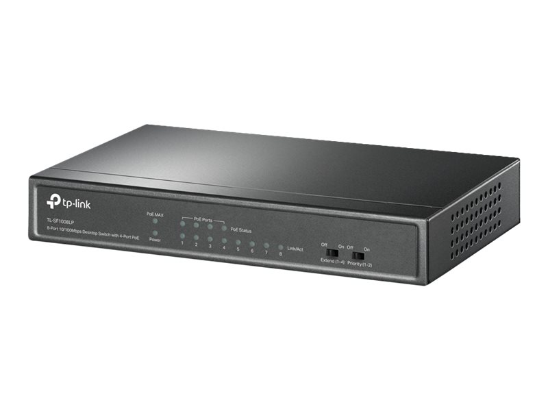 TP-Link TL-SF1008LP - V1 - Switch - unmanaged - 8 x 10/100 (4 PoE) - Desktop, wandmontierbar