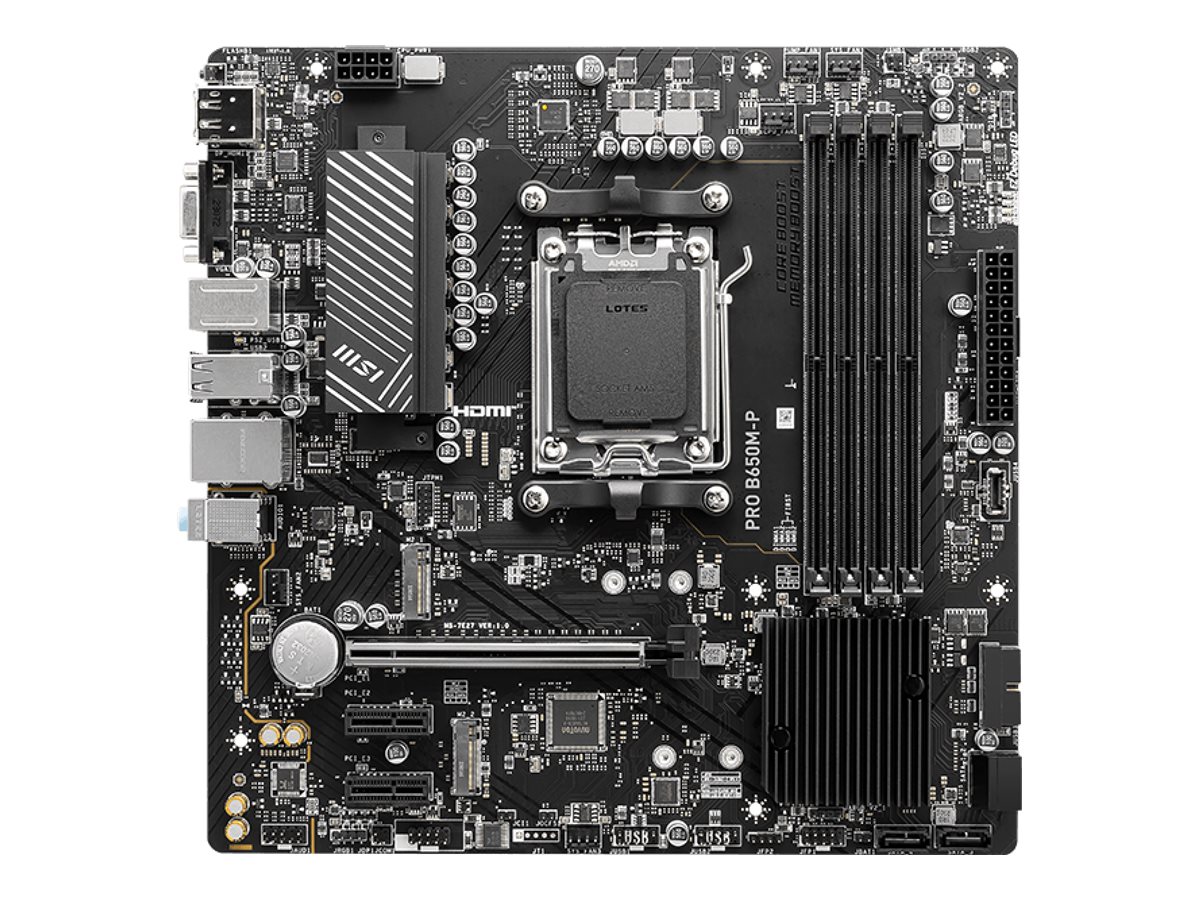 MSI PRO B650M-P - Motherboard - micro ATX - Socket AM5 - AMD B650 Chipsatz - USB 3.2 Gen 1, USB 3.2 Gen 2, USB-C 3.2 Gen 2x2