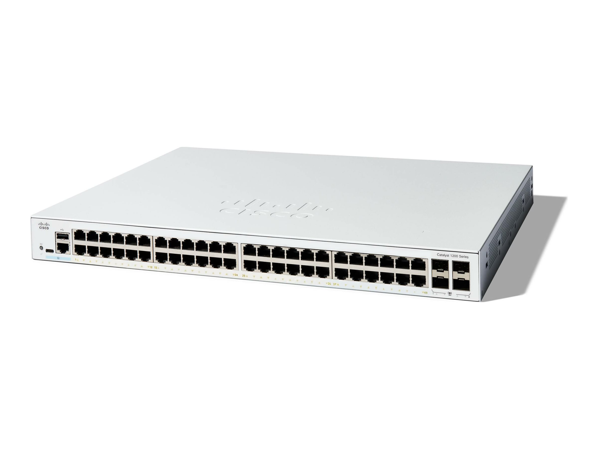 Cisco Catalyst 1200-48T-4G - Switch - L3 - Smart - 48 x 10/100/1000Base-T + 4 x 10 Gigabit SFP+ - an Rack montierbar