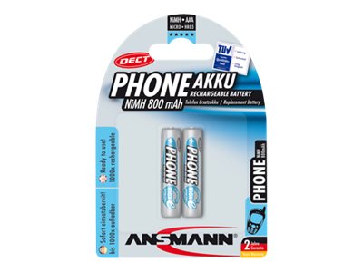 ANSMANN Energy Phone - Batterie 2 x AAA - NiMH - (wiederaufladbar) - 800 mAh