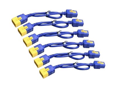 Schneider Electric Color Coded Locking Power Cords - Stromkabel - IEC 60320 C20 zu IEC 60320 C19 - 61 cm - Blau (Packung mit 6) 