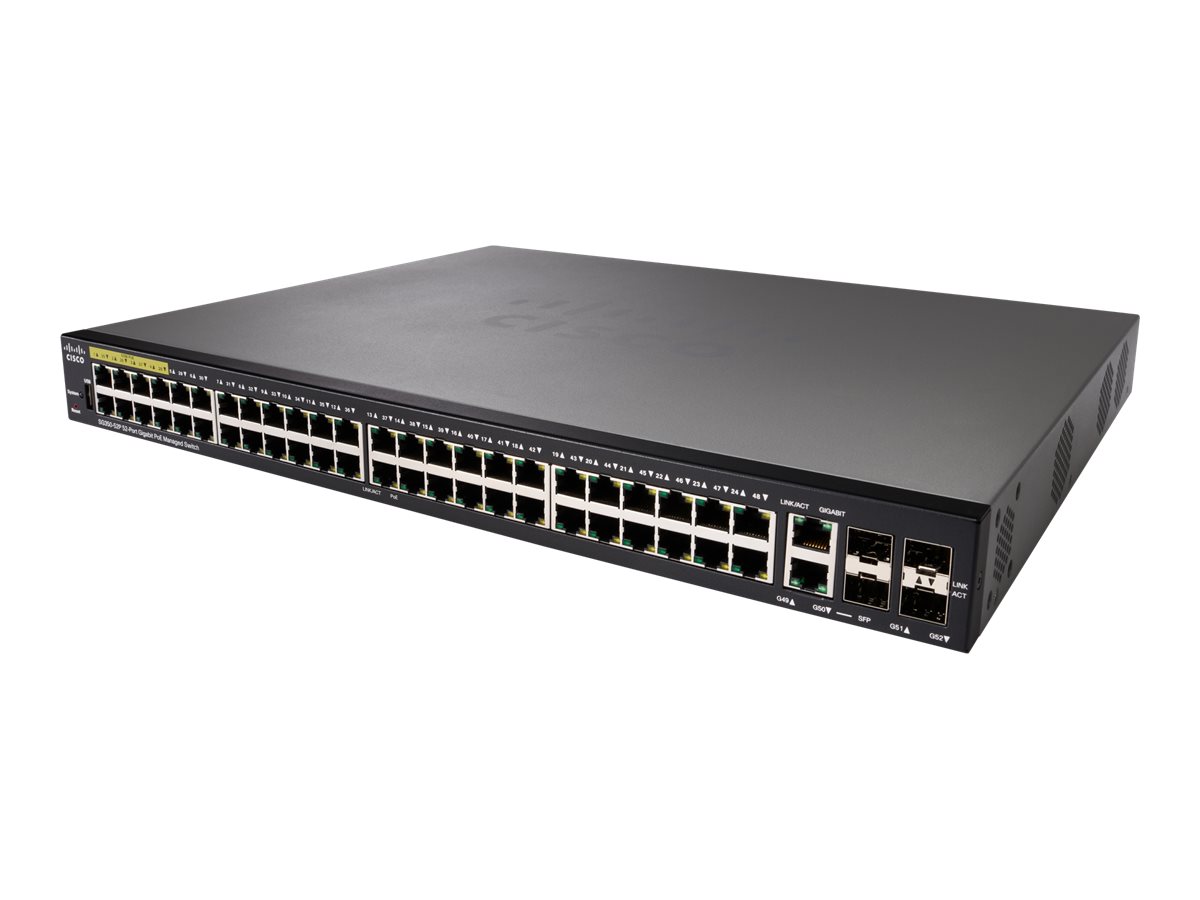 Cisco Small Business SG350-52P - Switch - L3 - managed - 48 x 10/100/1000 (PoE+) + 2 x Kombi-Gigabit-SFP + 2 x Gigabit SFP - an 