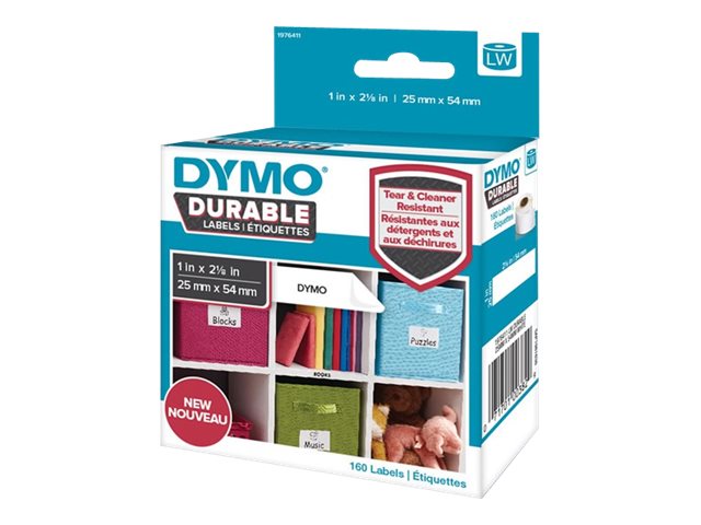 DYMO LabelWriter DURABLE - Polypropylen (PP) - permanenter Klebstoff - weiss - 25 x 54 mm 160 Etikett(en) (1 Rolle(n) x 160) Eti