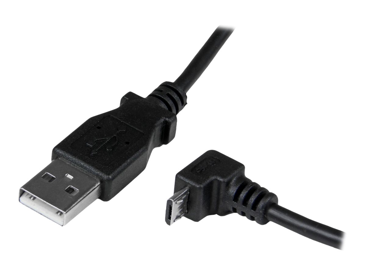 StarTech.com 2m USB 2.0 A auf Micro B Kabel abgewinkelt - Schwarz - USB A / Micro B Datenkabel / Anschlusskabel - USB-Kabel - Mi