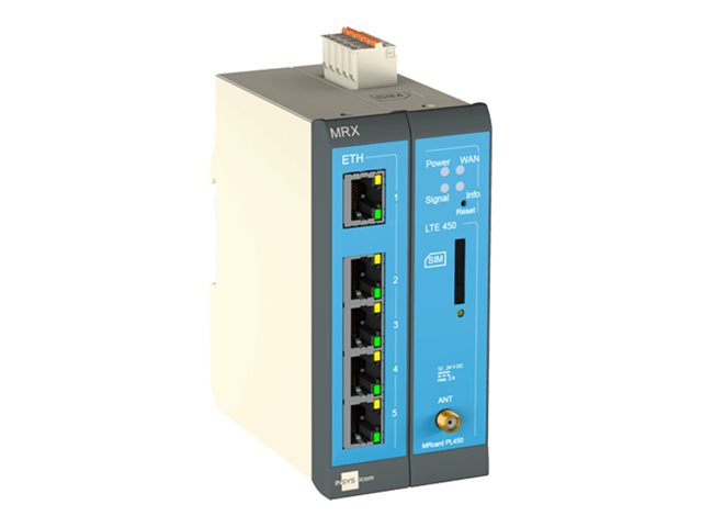INSYS icom MRX MRX2 LTE - Router - WWAN - 5-Port-Switch - 4G, 2G - an DIN-Schiene montierbar