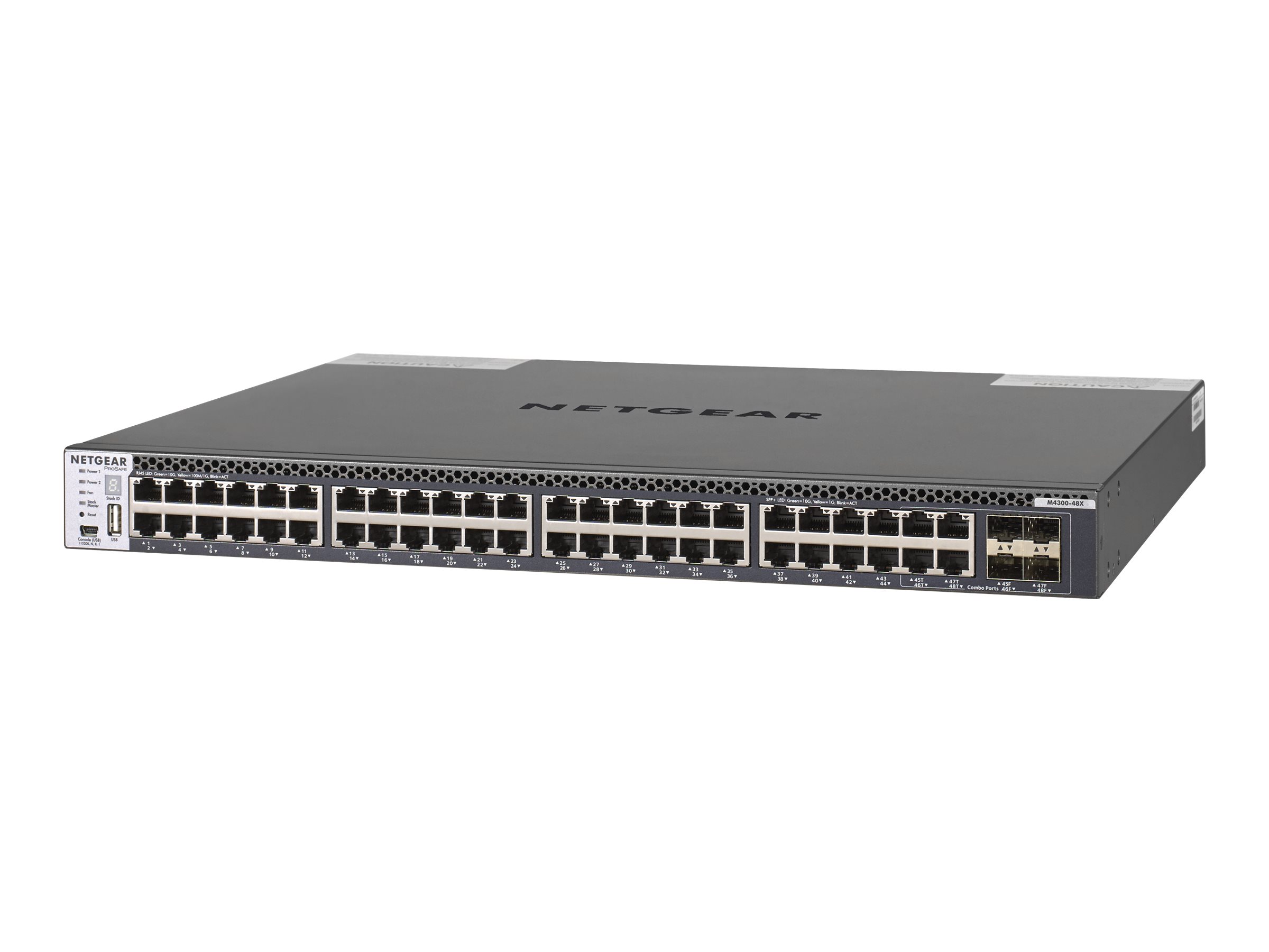 NETGEAR M4300-48X - Switch - L3 - managed - 48 x 10 Gigabit Ethernet + 4 x 10 Gigabit SFP+, gemeinsam genutzt - Luftstrom von vo