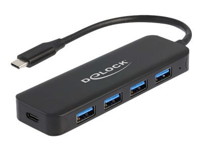 Delock - Hub - 4 x USB 3.2 Gen 1 + 1 x USB-C (Spannungsversorgung) - Desktop