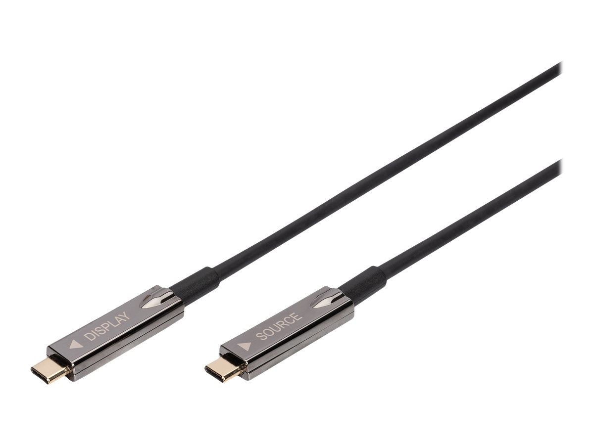 DIGITUS - USB-Kabel - 24 pin USB-C (M) zu 24 pin USB-C (M) - DisplayPort 1.2 - 10 m - Active Optical Cable (AOC), Support von 4K