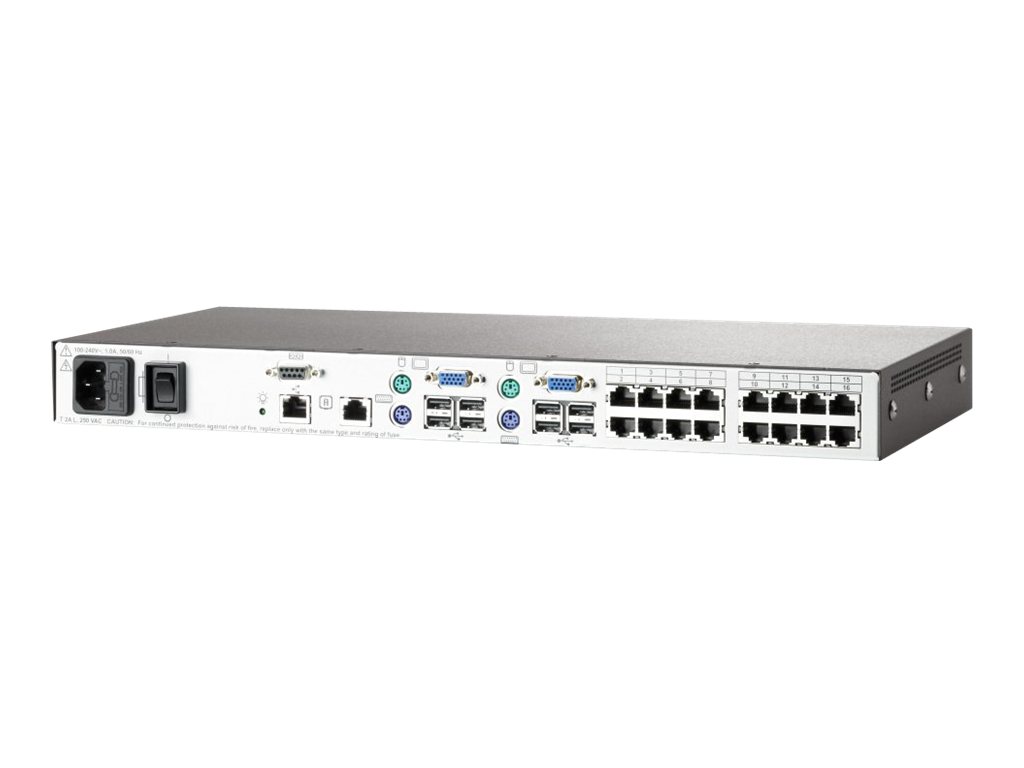 HPE Server Console Switch with Virtual Media 2x16 - KVM-Switch - 16 x KVM port(s) - 2 lokale Benutzer - Desktop - fr ProLiant D
