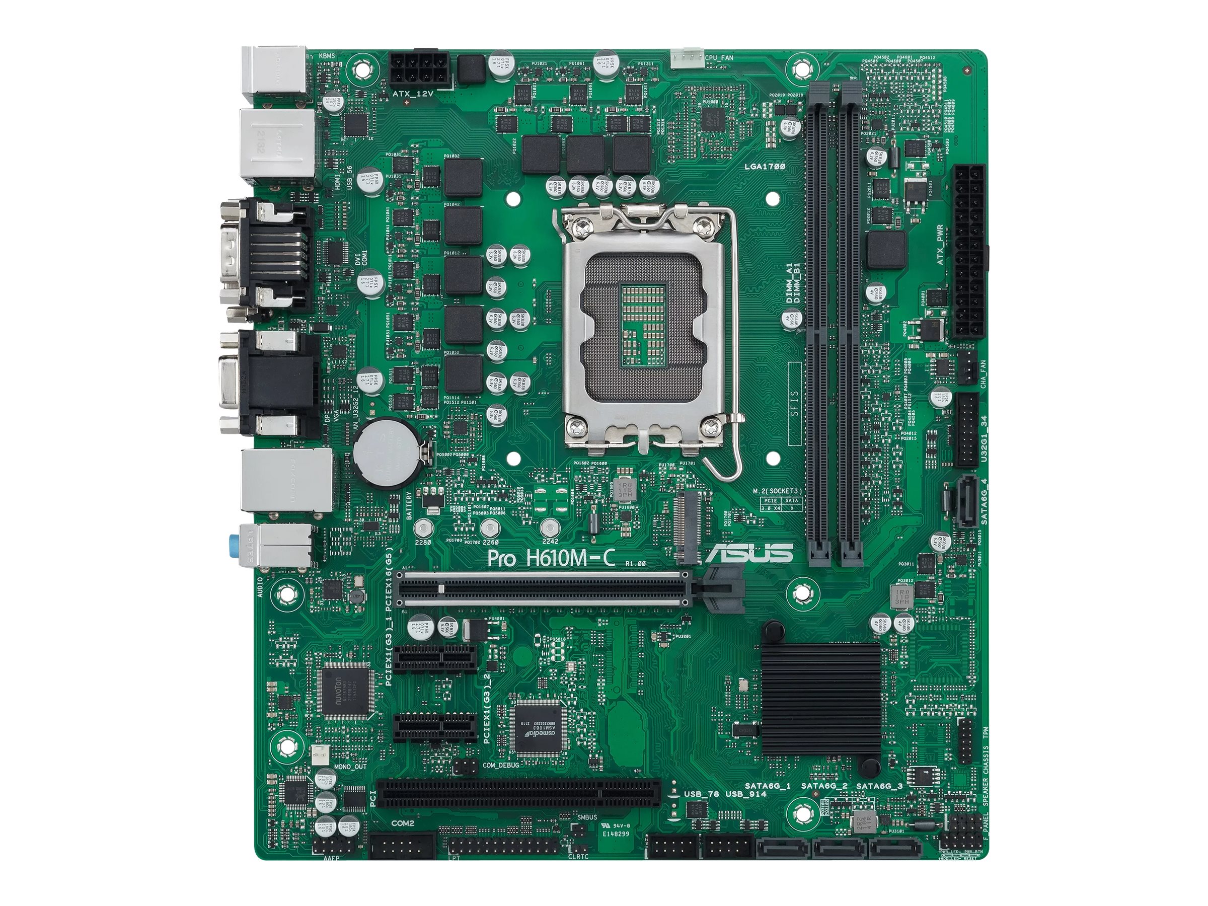 ASUS Pro H610M-C-CSM - Motherboard - micro ATX - LGA1700-Sockel - H610 Chipsatz - USB 3.2 Gen 1, USB 3.2 Gen 2