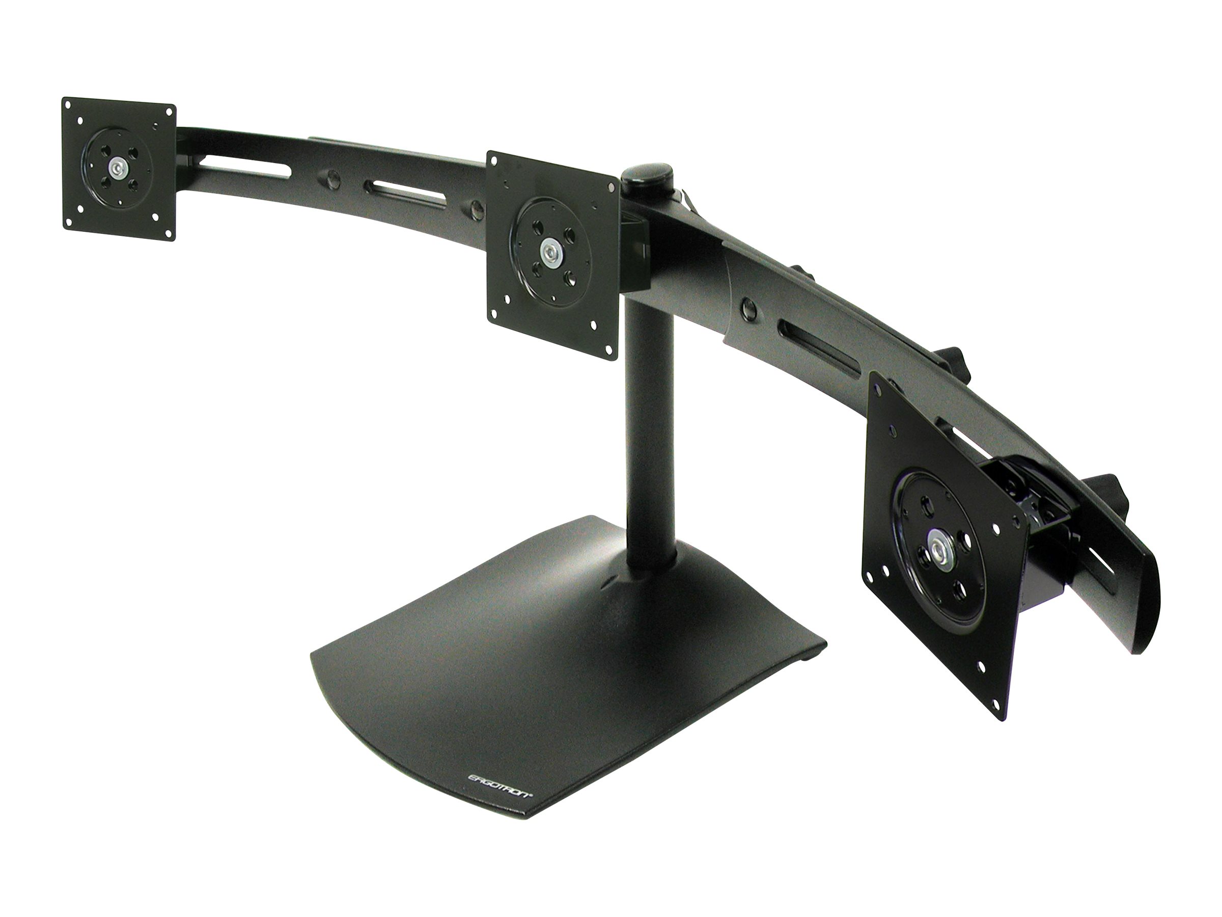 Ergotron DS100 Triple-Monitor Desk Stand - Aufstellung - fr 3 LCD-Anzeigen - Aluminium, Stahl - Schwarz - Bildschirmgrsse: bis