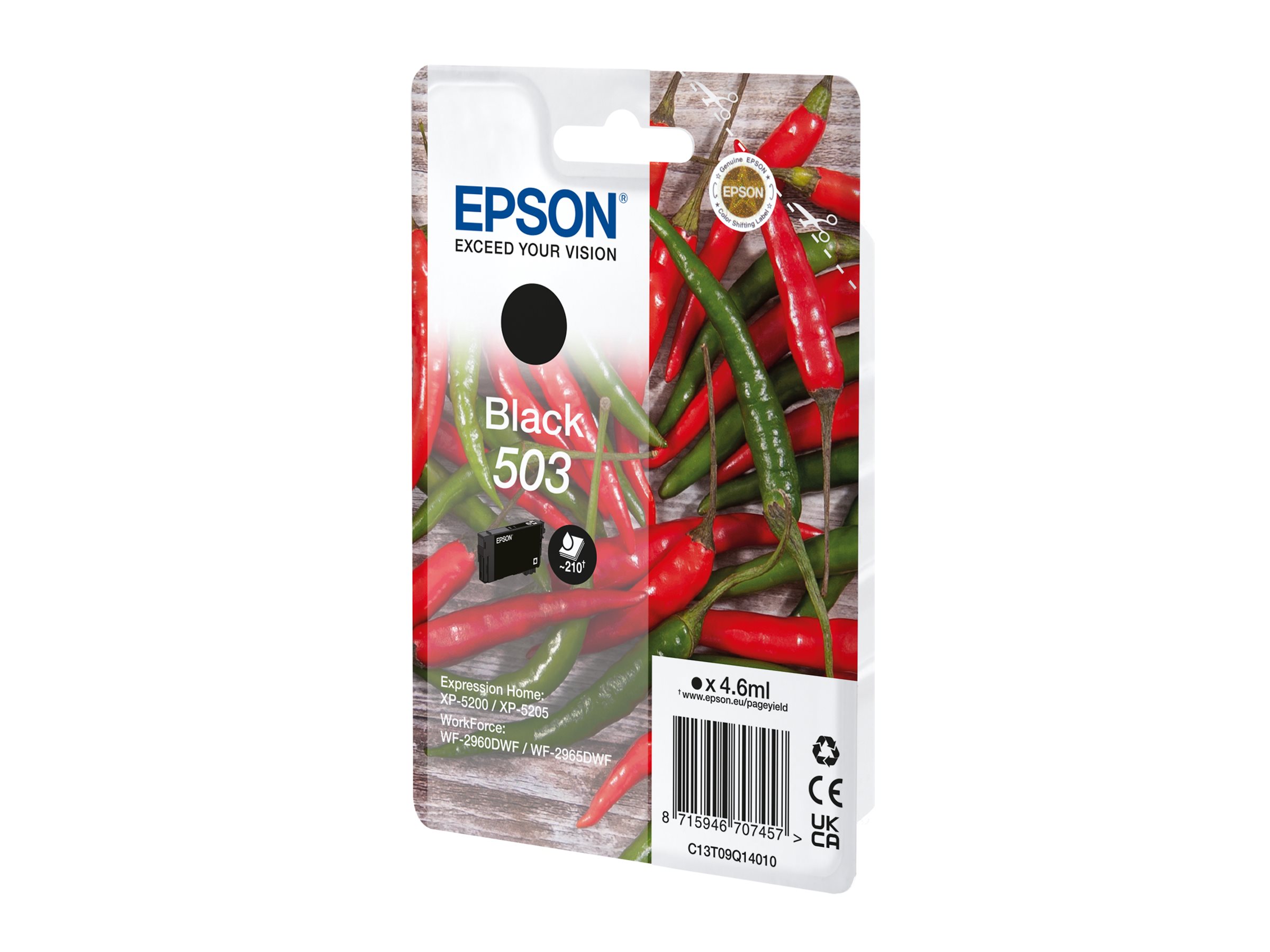 Epson 503 - 4.6 ml - Schwarz - original - Blister mit RF- / akustischem Alarmsignal - Tintenpatrone