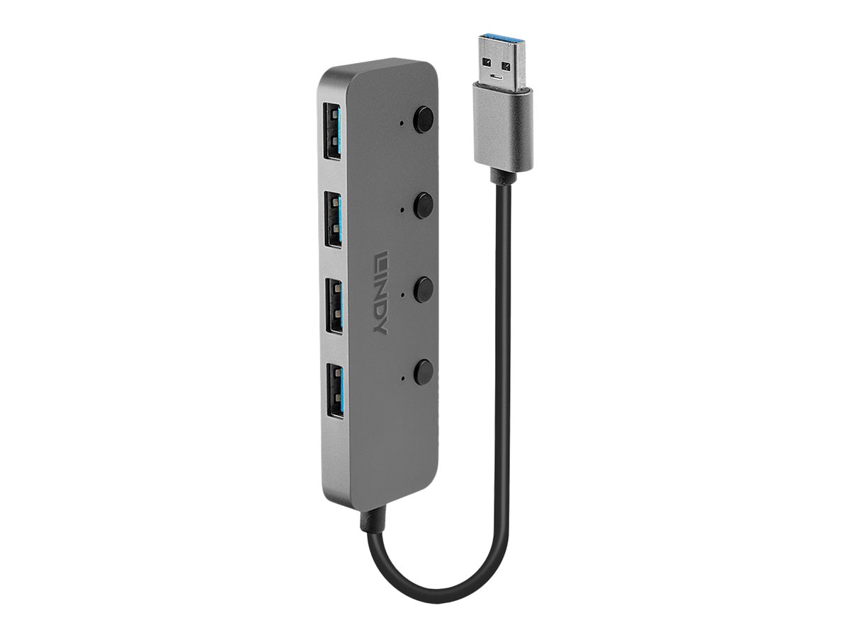 Lindy - Hub - 4 x SuperSpeed USB 3.0 - Desktop - Gleichstrom