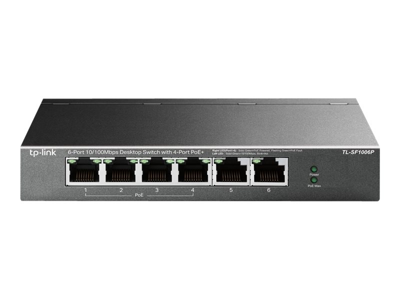 TP-Link TL-SF1006P V4 - Switch - unmanaged - 6 x 10/100 (4 PoE+) - Desktop, wandmontierbar - PoE+ (67 W)