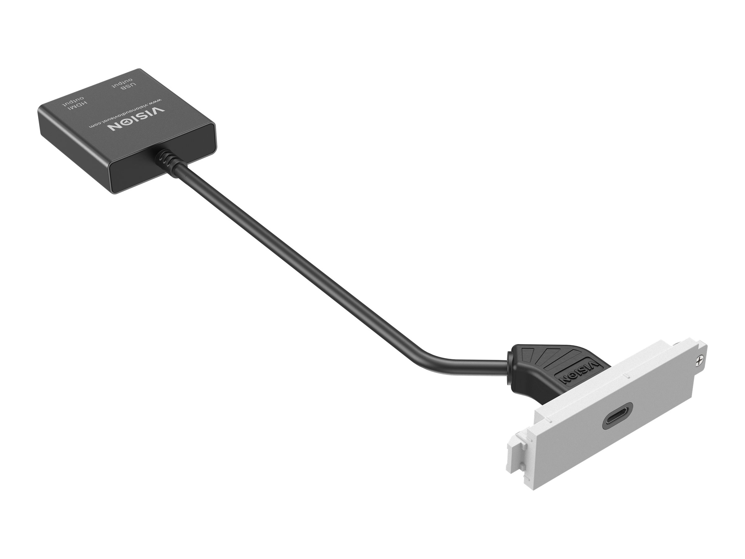 VISION TechConnect 3 - Modulares Faceplate-Kit mit Snap-ins und Kabeln - USB Typ C - weiss