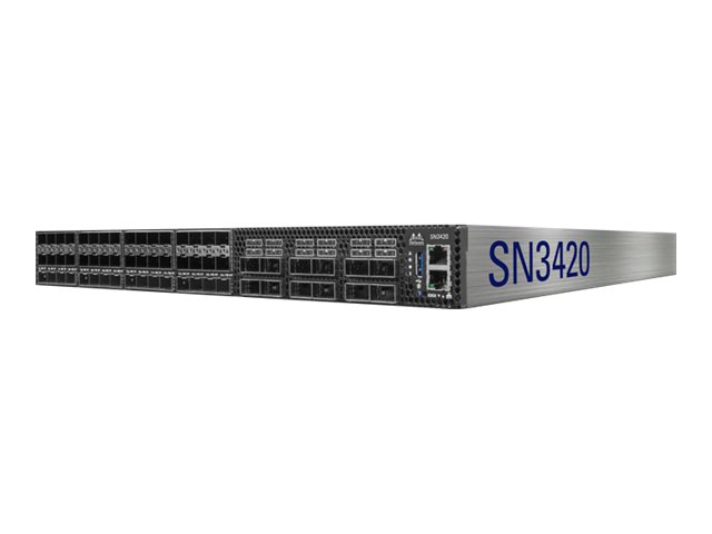 Mellanox Spectrum-2 MSN3420-CB2FC - Switch - L3 - managed - 48 x 25 Gigabit SFP28 + 12 x 100 Gigabit QSFP28 - Luftstrom von hint