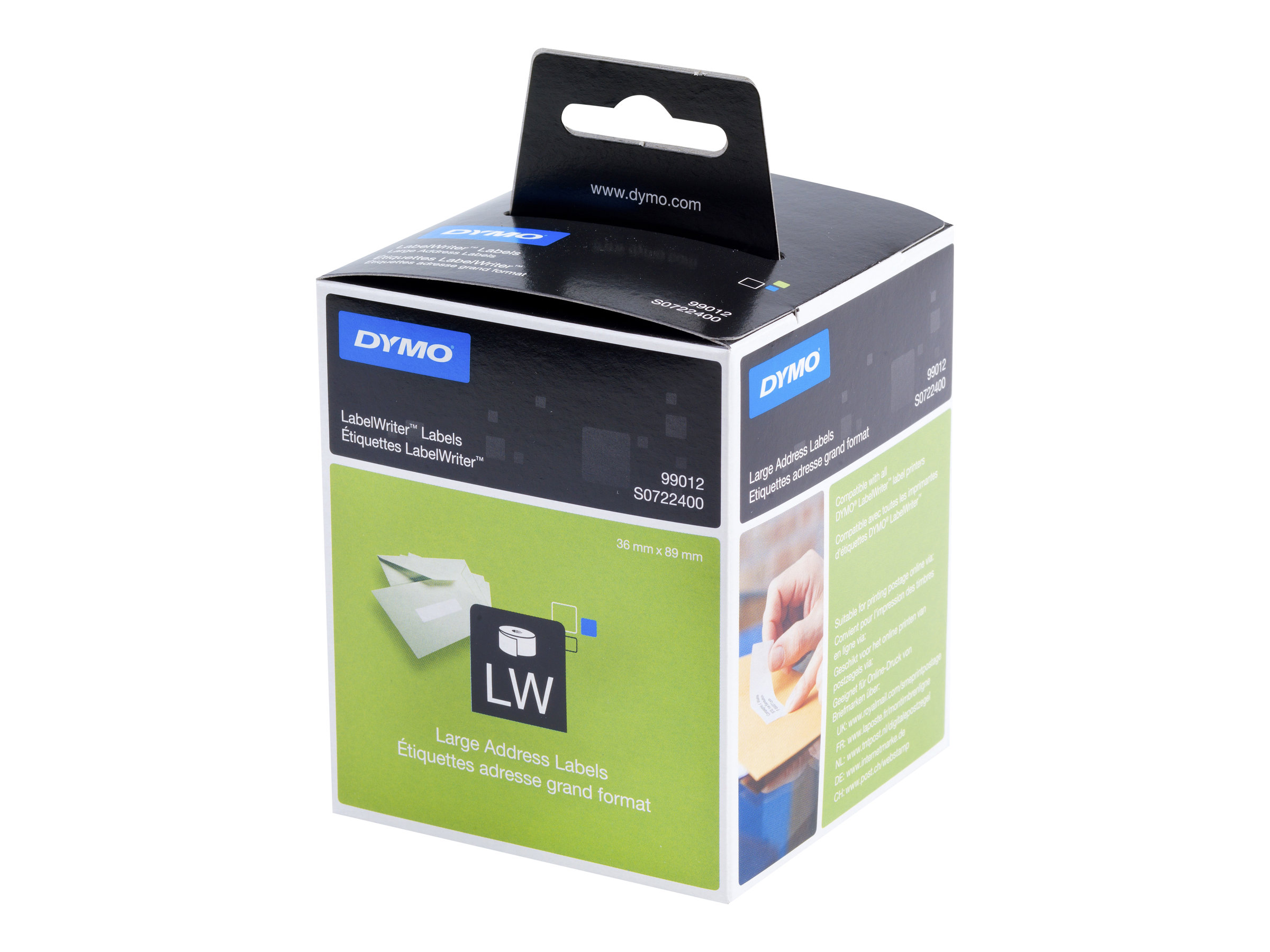 DYMO LabelWriter - Papier - permanenter Klebstoff - weiss - 36 x 89 mm 520 Etikett(en) (2 Rolle(n) x 260) Adressetiketten - fr 