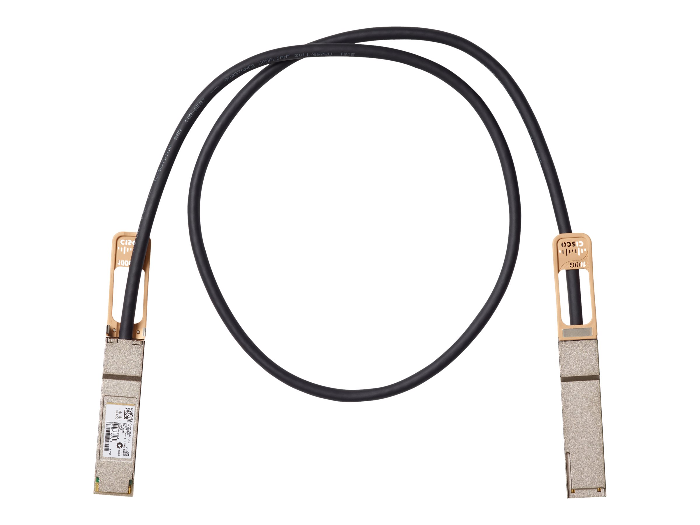 Cisco Copper Cable - 100GBase Direktanschlusskabel - QSFP (M) zu QSFP (M) - 5 m - passiv - wiederaufbereitet