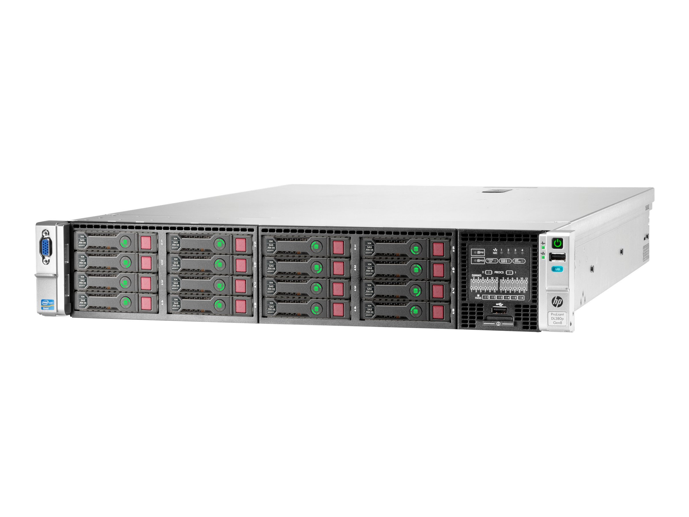 HPE ProLiant DL380p Gen8 High Performance - Server - Rack-Montage - 2U - zweiweg - 2 x Xeon E5-2650 / 2 GHz