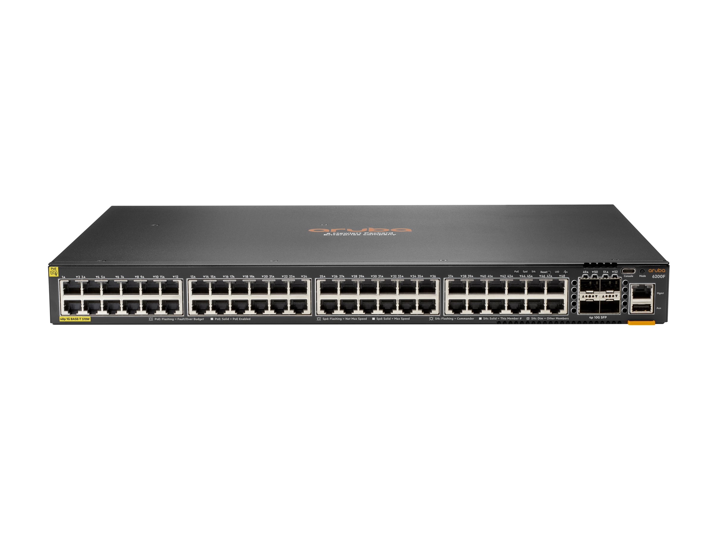 HPE Aruba Networking CX 6200F 48G 4SFP TAA Switch - Switch - max. Stapelentfernung 10 km - L3 - managed - 48 x 10/100/1000 + 4 x