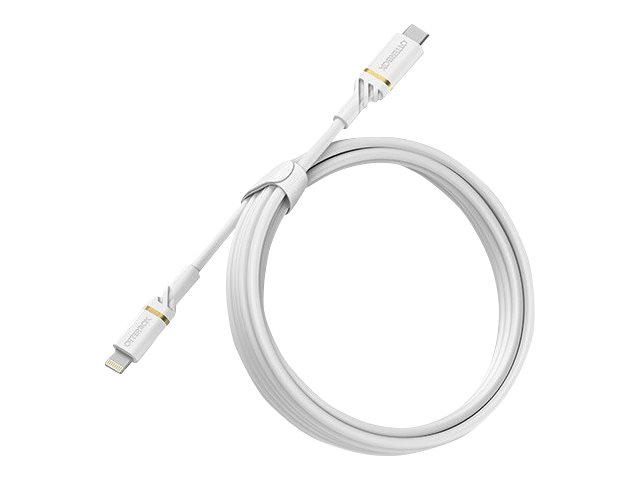 OtterBox Standard - Lightning-Kabel - 24 pin USB-C mnnlich zu Lightning mnnlich - 2 m - Cloud Dust White - untersttzt Stromve