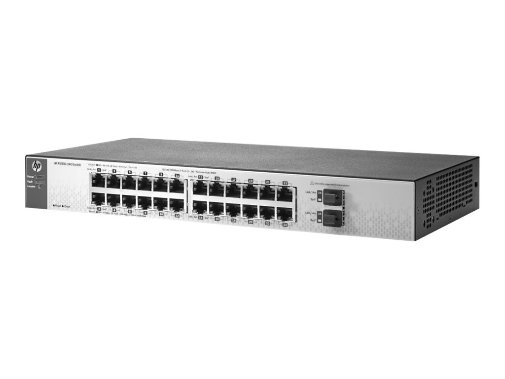 HPE PS1810-24G Switch - Switch - managed - 24 x 10/100/1000 + 2 x Gigabit SFP - Desktop, an Rack montierbar, wandmontierbar - f