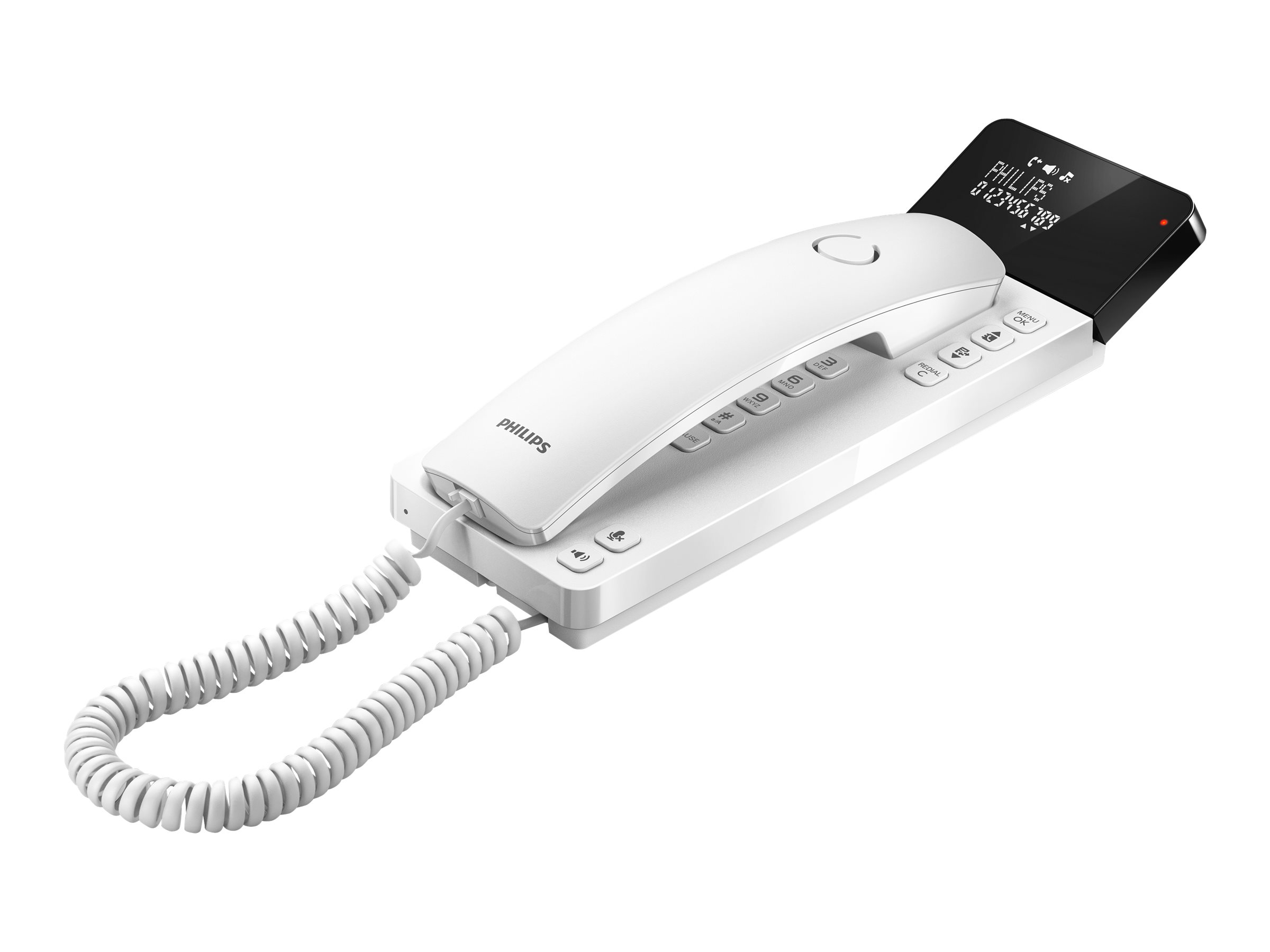 Philips Scala M110W - Telefon mit Schnur mit Rufnummernanzeige/Anklopffunktion - weiss